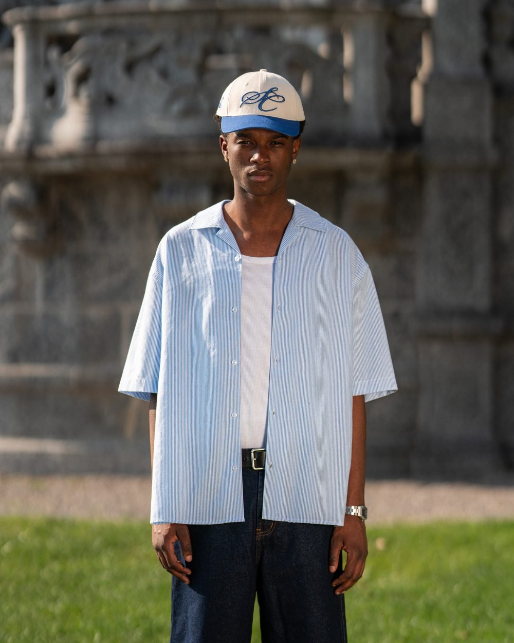 Kortærmet Hørskjorte Lyseblå Stribet | Skagen - clothing.dk